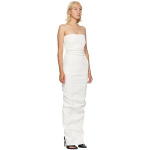 RICK OWENS white bustier gown dress